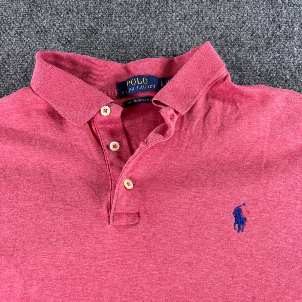 Polo Ralph Lauren Polo Shirt Kids Large Pink Custom Slim Fit Short Sleeve Cotton - Picture 4 of 7